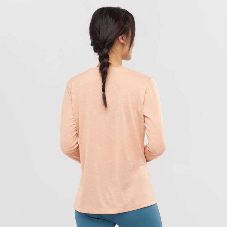 Camiseta Salomon Agile Long Sleeve Mujer Albaricoque | MX TPVE305